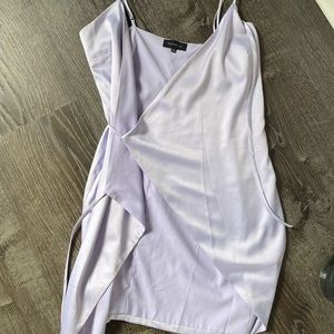 Majorelle Light Purple Satin Wrap Dress